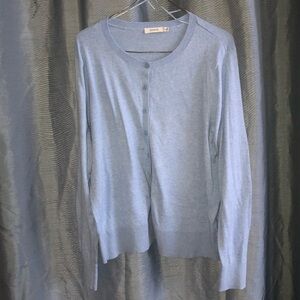 Ricki's XL Sky Blue Knit Sweater - button up- dress up or down - nice colour